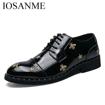 

fashion suits leather shoes men luxury brand italian wedding male dress footwear designer embroidery brogue oxford shoes for men