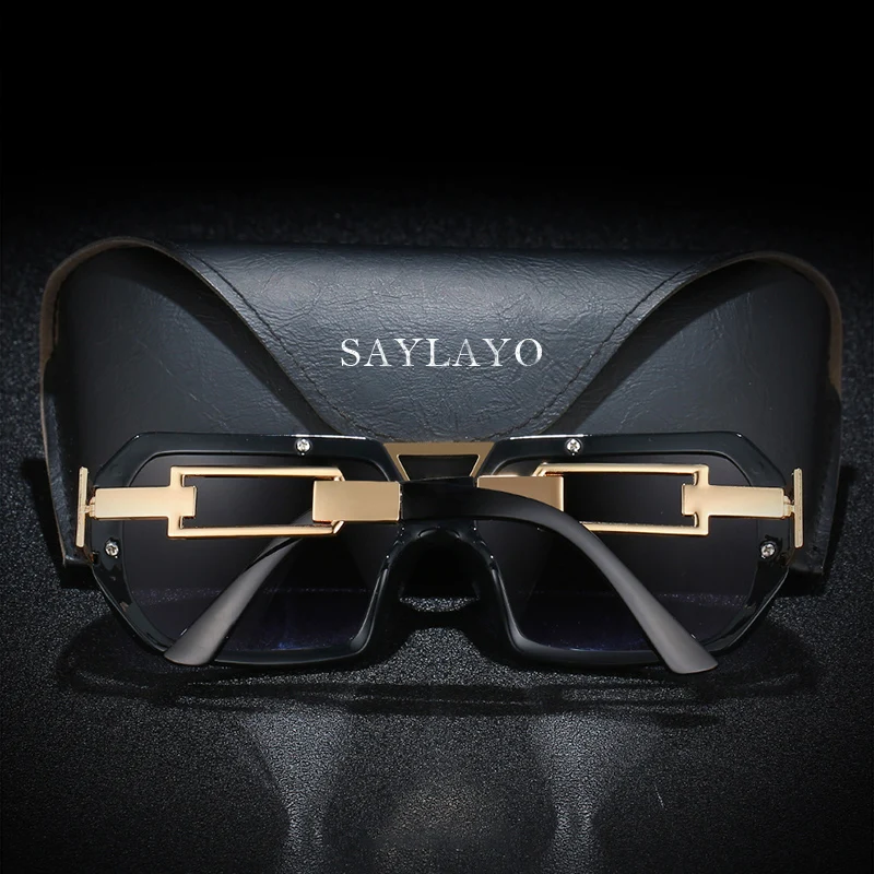 SAYLAYO 2019 New Retro Oversized Sunglasses Men Women Luxury Vintage Shades Black Brand Designer Sun Glasses UV400 Protection
