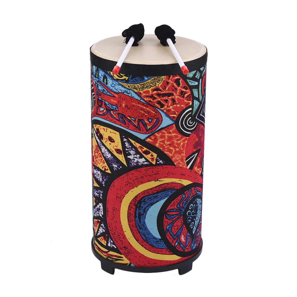 

10 Inch Floor Drum Conga Konga Drum Hand Drum 3-feet Design with Attractive Fabric Art Surface Percussion Instrument