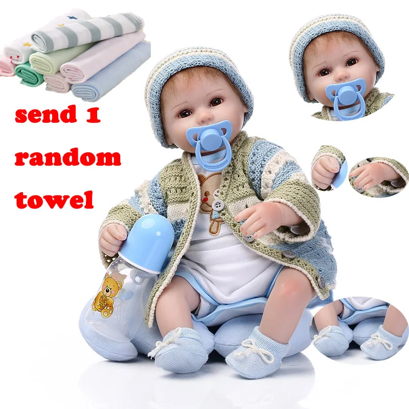 

NPK 42cm Soft Doll Reborn Baby Silicone Dolls Reborn Babies Toy Dolls Adorable Lifelike Toddlers Sweater Baby Doll Toys For Kids