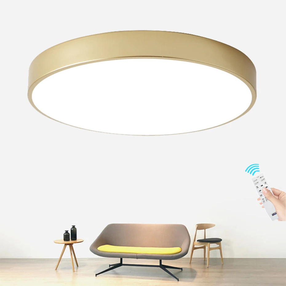 

Modern Ceiling Lights LED Lamp For Living Room Bedroom Study Room Golden color surface mounted Ceiling Lamp Deco AC85-265V