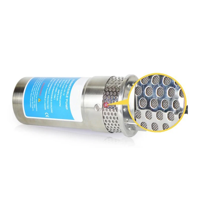 Tanie 12 V 24 V duży przepływ winda = 70M Mini zanurzeniowa solarna pompa wodna ogrodowa studnia głębinowa myjnia zęzowa czyszczenie 12 24 V