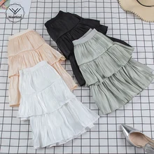 Летние шорты юбка Женская Новая зеленая белая мода Корейская Высокая талия пачка плиссированная мини-юбка трапециевидная школьная юбка женская плиссированная юбка