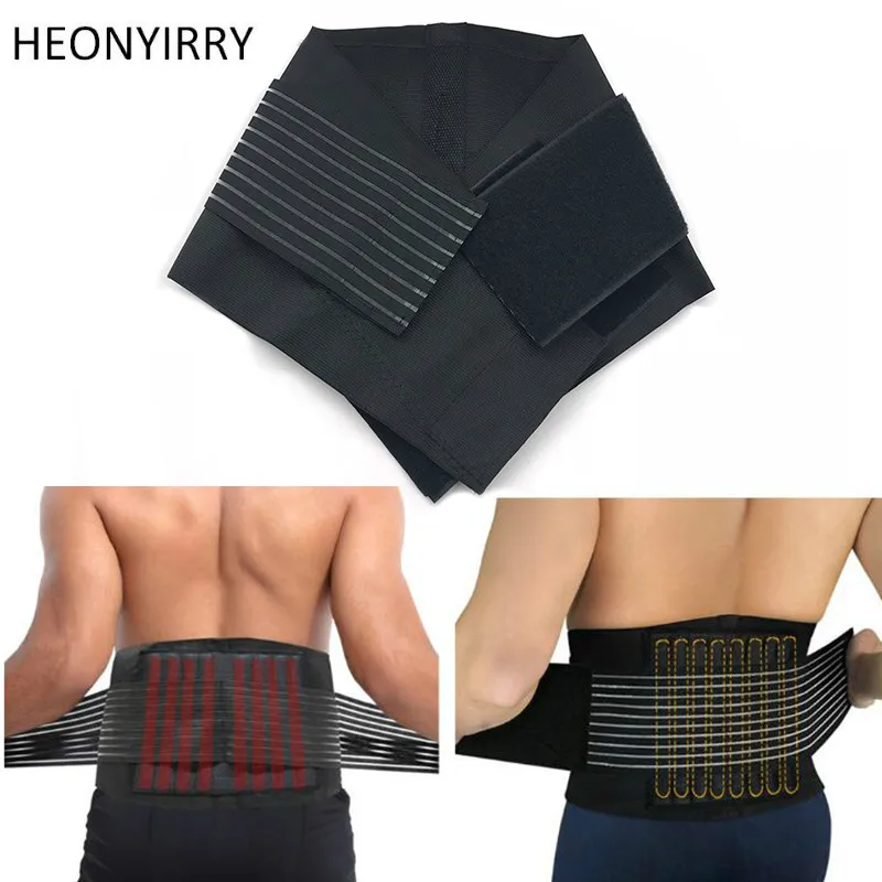 

Durable Black Waist Support Brace Belt Lumbar Lower Waist Double Adjustable Back Belt for Pain Relief Body Braces Face Lift Tool