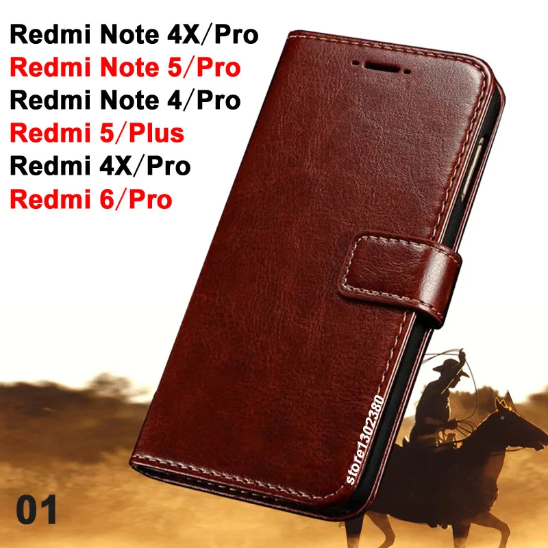 

Xiaomi Redmi Note 5 Pro case leather Crazy horse cover for Xiaomi Redmi 5 Plus case New Xiaomi Redmi6 Pro/Redmi Note 4/4x Pro