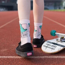 Япония Харадзюку, женские милые носки из хлопка с кошкой с изображением животных, собаки, динозавра, милые мужские забавные Новые Креативные носки унисекс