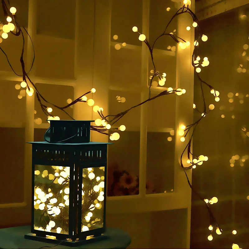 

LED String Lights Round Bulb Lamp Rattan Decoration For Christmas Festivals Party HYD88