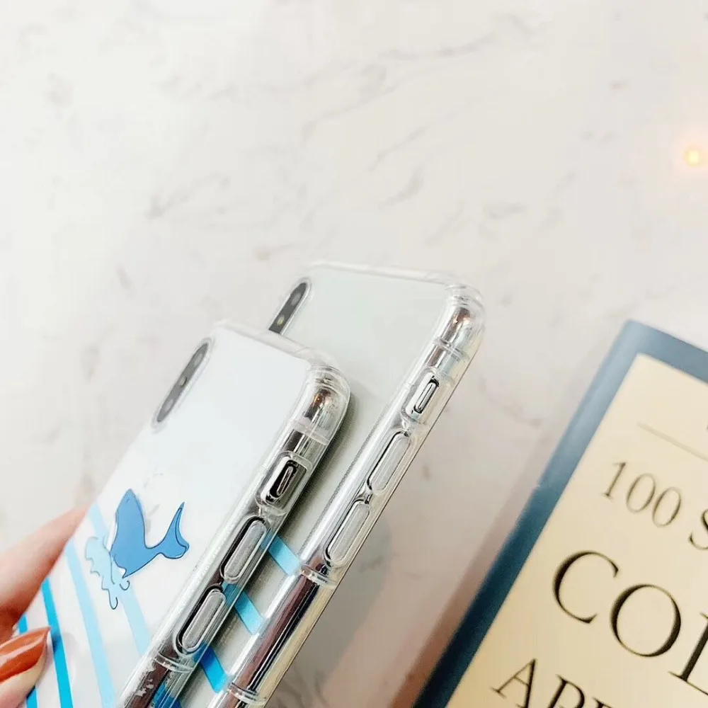 HUANQING Cartoon cute whale cell phone case For iPhone 6 6S 7 7Plus 8 8Plus XR XS Max   2