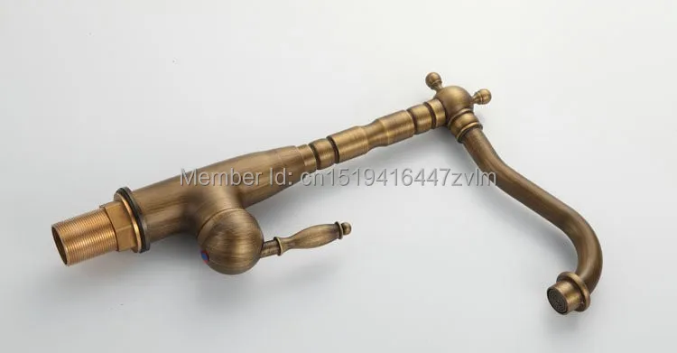  Antique Brass Faucet Kitchen Sink Mixer Swivel Spout Bathroom Basin Tap torneira Deck Mounted grifo - 32741583259