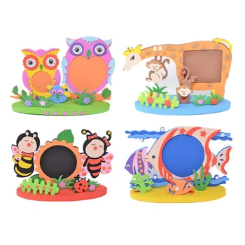 

Kid DIY 3D EVA Animal Photo Frame Craft Kits Set Preschool Creative Educational toys for Children Owl Bee Fish Giraffe Craft Toy