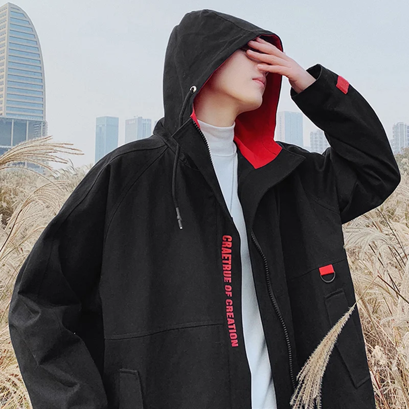 Khaki Cargo Jacket Men Japanese Swag Hip Hop Streetwear Jackets Mens Casual Erkek Mont Coat Heren Kleding Punk Rave Clothes 5J84