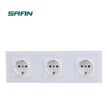 3 комплекта немецких стандартных электрических выключателей 16А 250 В кристиал закаленное стекло электрические настенные выключатели