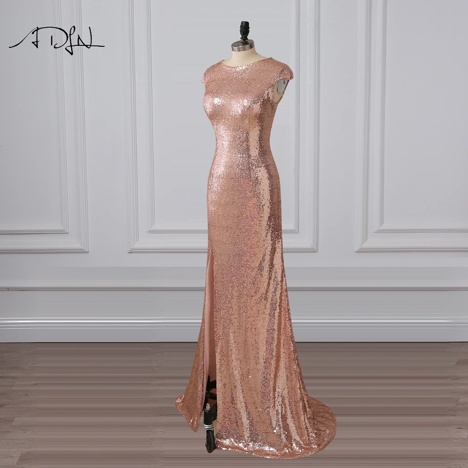 black and rose gold gown