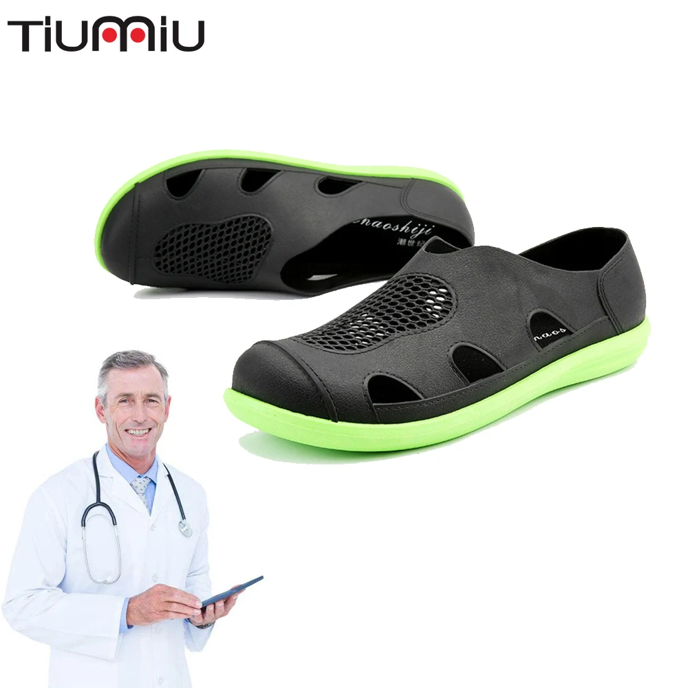 

Medical Shoes Summer Hole Lab Soft Jelly Sandals Hollow Comfortable Flat Nest Bird Slippers Men Hospital Breathable Scrub