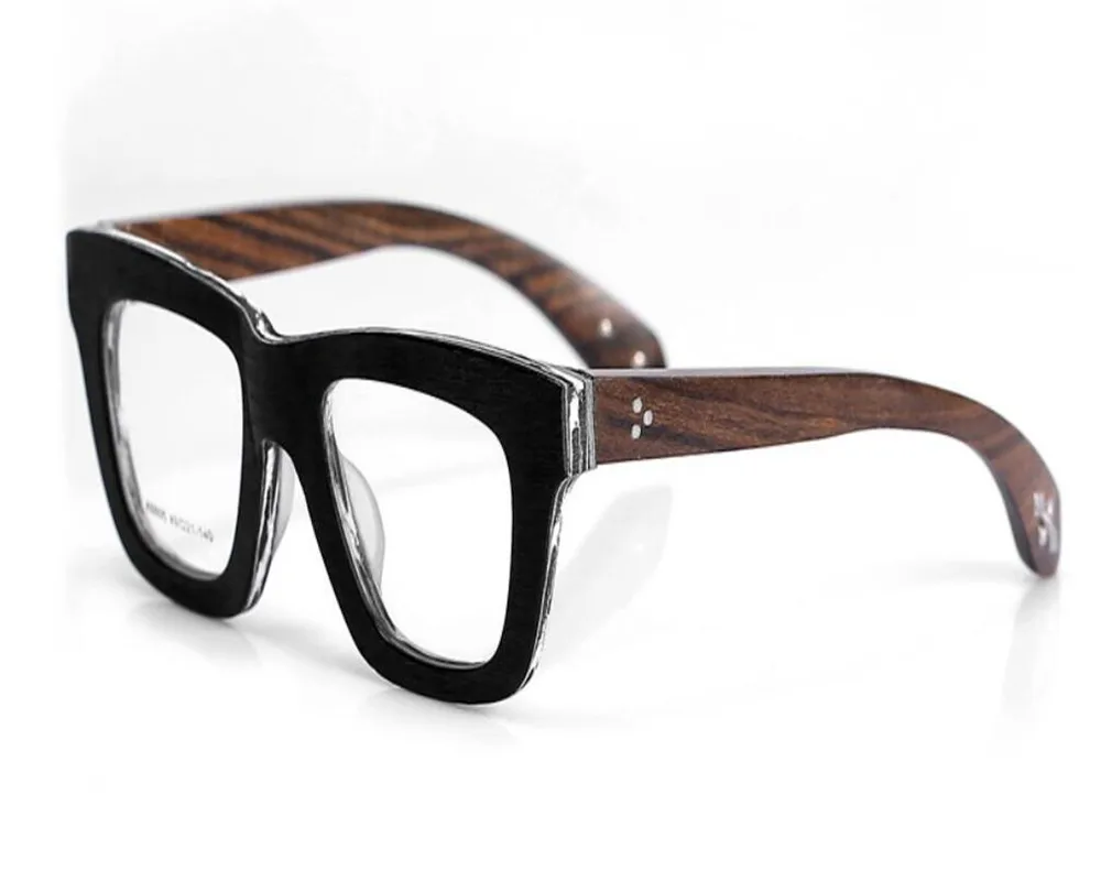 

MONGOTEN Wooden Temple Unisex Full Rim Progressive Multi-focal Prescription Lens Eyewear Frame See Near Far Reading Eyeglasses