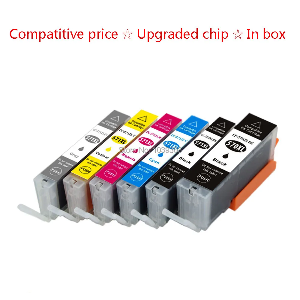 6Pk совместимый чернильный картридж PGI-570 PGI570 CLI 571 чернила для Canon PIXMA MG7750 MG7751 MG7752 MG7753