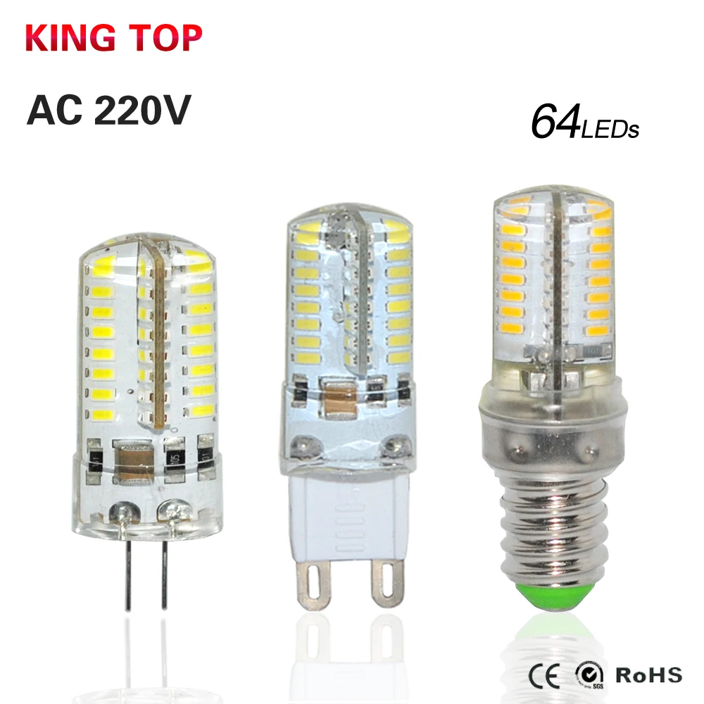 

1PCS High Brightness E14 G9 G4 Led Chandelier Light 64Leds Power 6W AC220V 230V 240V Home Art Lighting Replace Halogen Lamp