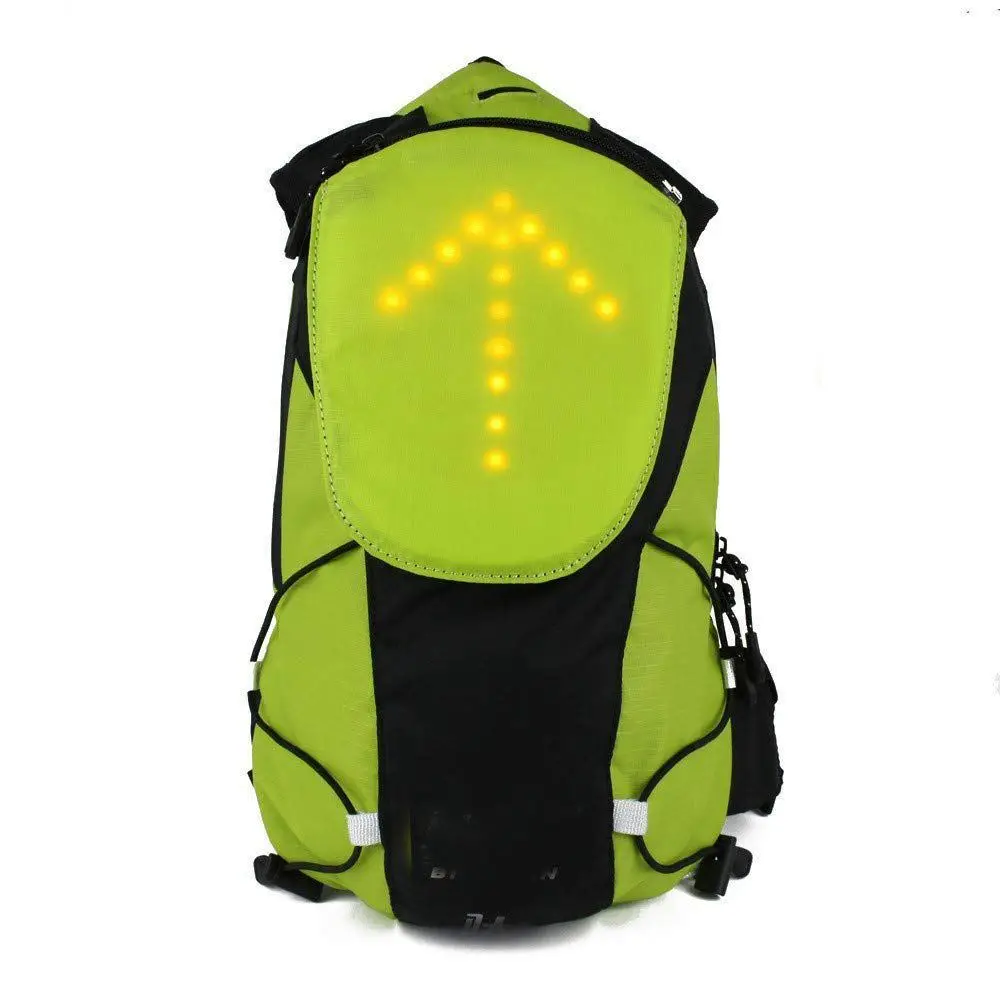 Светодиодный светильник с сигналом поворота, светоотражающий жилет, рюкзак/поясная сумка/бизнес/Путешествия/ноутбук/школьная сумка, спортивная водонепроницаемая велосипедная сумка - Цвет: Green