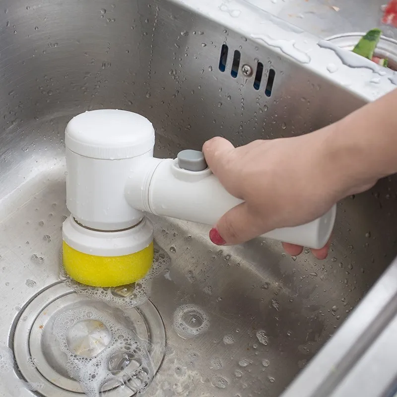 Портативная ручная электрическая Чистящая Щетка 5 в 1 для кухни, ванной, мытья стекла, очиститель, бытовые чистящие инструменты для скруббера