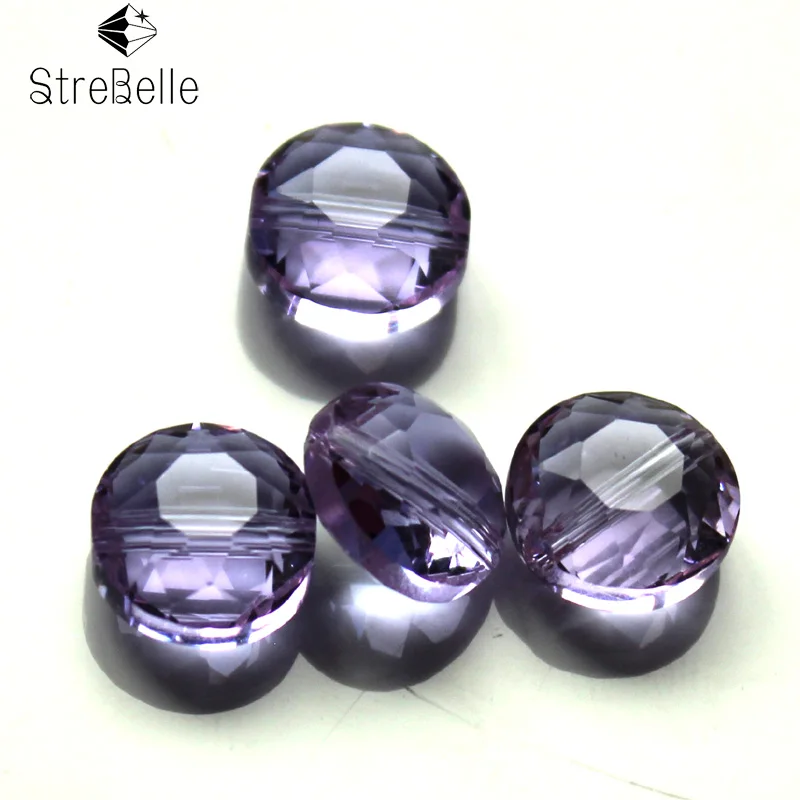 

crystal fashion diy jewelry 8mm button shape beads flower cutting semi-crystal glass create your style
