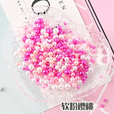 Mix Color rose pink 2/3/4/5 мм Мульти Размеры около 500 шт./лот случайная смесь цветов, не требующие отверстия в ухе, жемчуг Круглые бусины для рукоделия украшение для альбома - Цвет: Mix Color rose pink