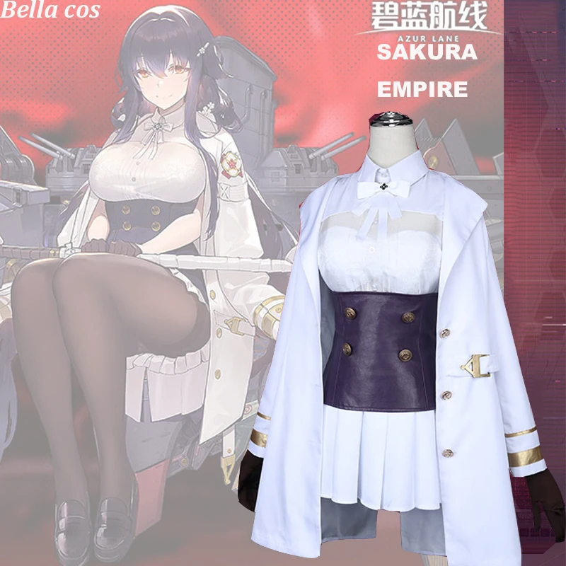 

Azur Lane Sakura Empire cosplay costume white dress uniform Halloween costumes unifrom Anime clothes outfits cos