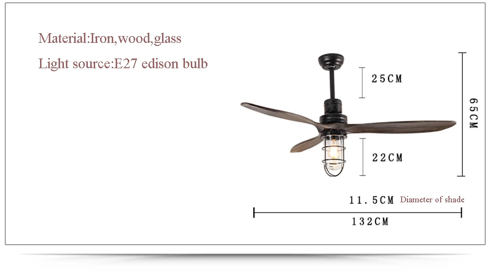 led e27 Лофт Железные Деревянные Стеклянные Вентилятор Потолочный Вентилятор Светодиодные Лампы.Светодиодные Светильники.Люстры Потолочные.Светильники Потолочные Светильники.Потолочный Светильник.Для Фойе и Спальни