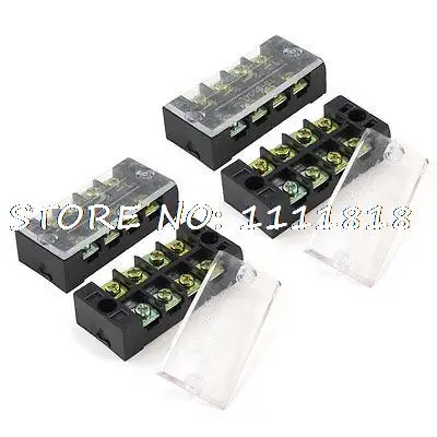 

4 Pcs 600V 35A 4-Position Screw Electric Barrier Terminal Block Cable Connector
