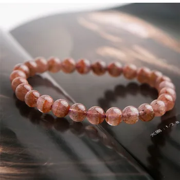 

Genuine Natural Cacoxenite Auralite 23 Gemstone Crystal Round Bead Bracelets For Women 7mm