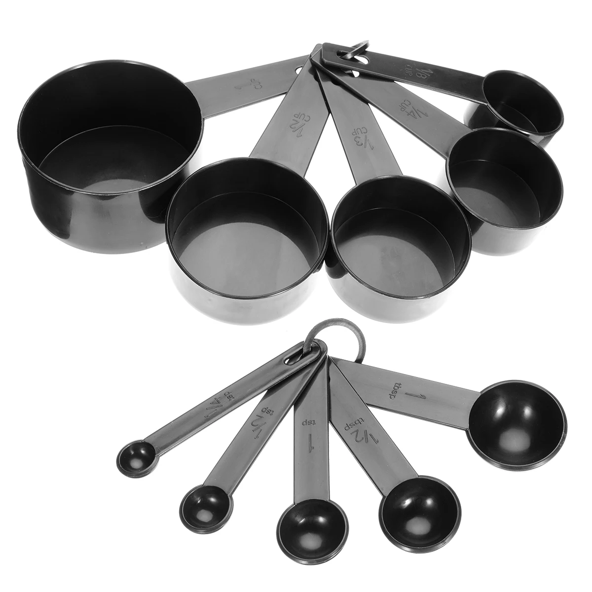 10Pcs 0.6-250ml Capacities Plastic Measuring Cups and  Spoons Set Reusable Kitchen Baking Coffee Tea Measuring Tool Accessory