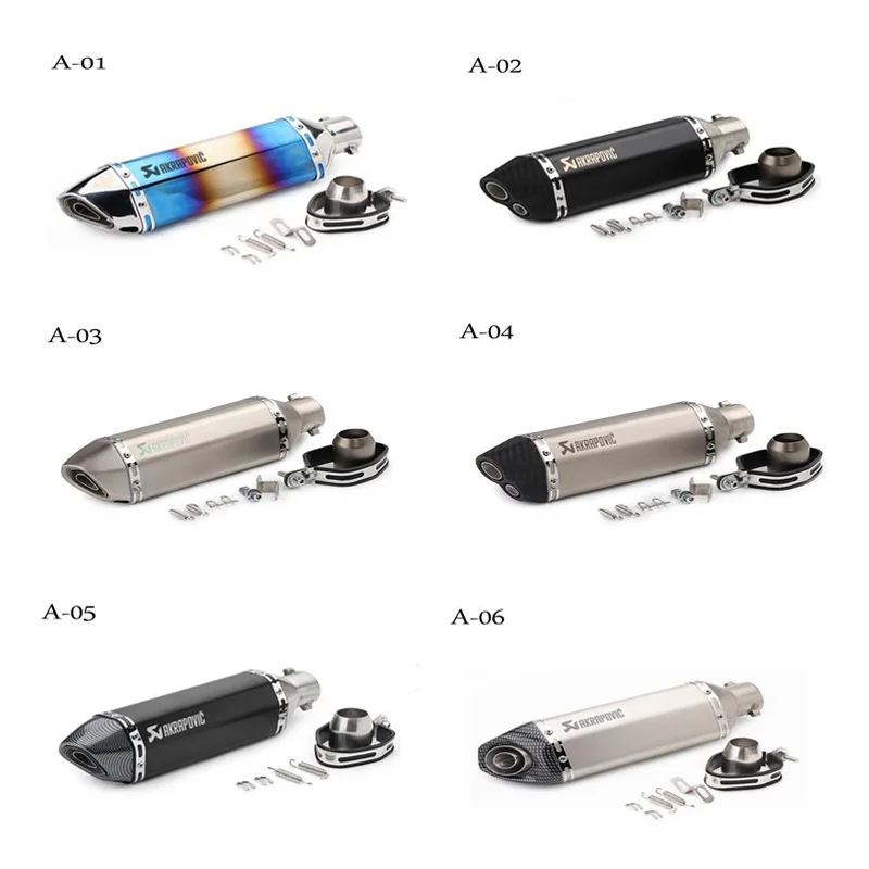 

Size 51mm Universal Carbon Fiber Motorcycle Modified Scooter Akrapovic Exhaust Muffle Pipe GSXR CBR250 CB400 CB600 YZF FZ400