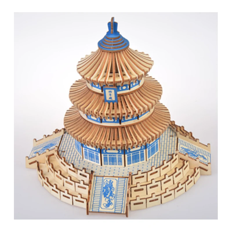 Diy Model Toys 3d Wooden Puzzlechinese Architectural Model Temple Of