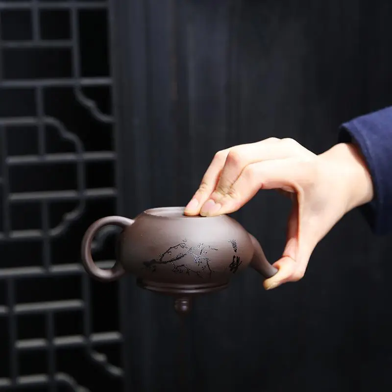 Portable Tea Set Include 1 Teapot 4 Teacups 1bag Purple Sand Teapot Kettle Chinese Travel Tea Set C