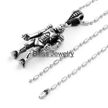 

2020 new Arrivals Biker Men Necklace Stainless Steel Iron Men Pendant Necklace Ironman Silver Color Biker Jewelry