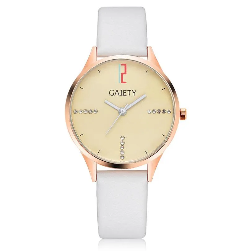 

TZ#502 Women Leather Band Analog Quartz Round Wrist Watch Watches Free Shipping