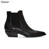 Handmade Winter New Genuine Leather Men Boots Fashion Sexy Pointed Toe Chelsea Boots Formal Business Suit Wedding Boots Big Size ► Photo 2/6