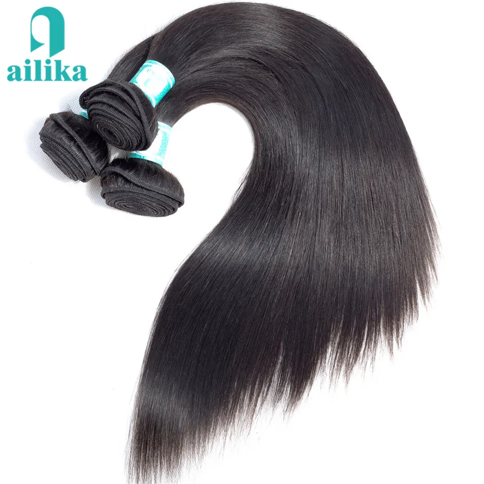 AILIKA Peruvian Straight Hair 1/3/4 Bundles 100 % Human Hair Weave Bundles Non-Remy Hair Extensions Free Shipping 8-30inches