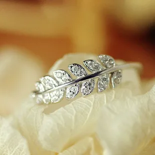 Новое поступление, 925 пробы, серебряные кольца для женщин, ювелирные изделия, кристалл, камень, лист, кольца, регулируемое кольцо