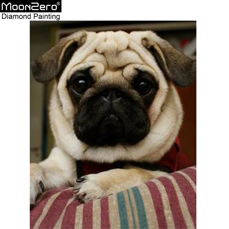 Hot Full 5D Diamond Painting Round Drill Pug Dog Kits Animal Embroidery Cross Stitch Mosaic Decor Paintings | Дом и сад