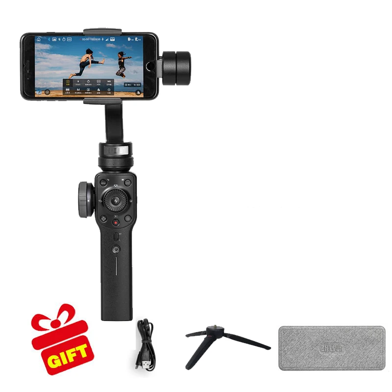 Zhiyun SMOOTH 4 3 оси ручной карданный стабилизатор для смартфона Экшн камера телефон портативный sjcam cam VS dji osmo feiyu Gopro - Цвет: Standard black