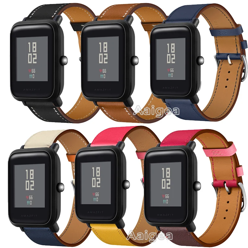 Ремешок из натуральной кожи для Xiaomi Huami Amazfit Bip BIT PACE Lite Youth модный сменный Браслет