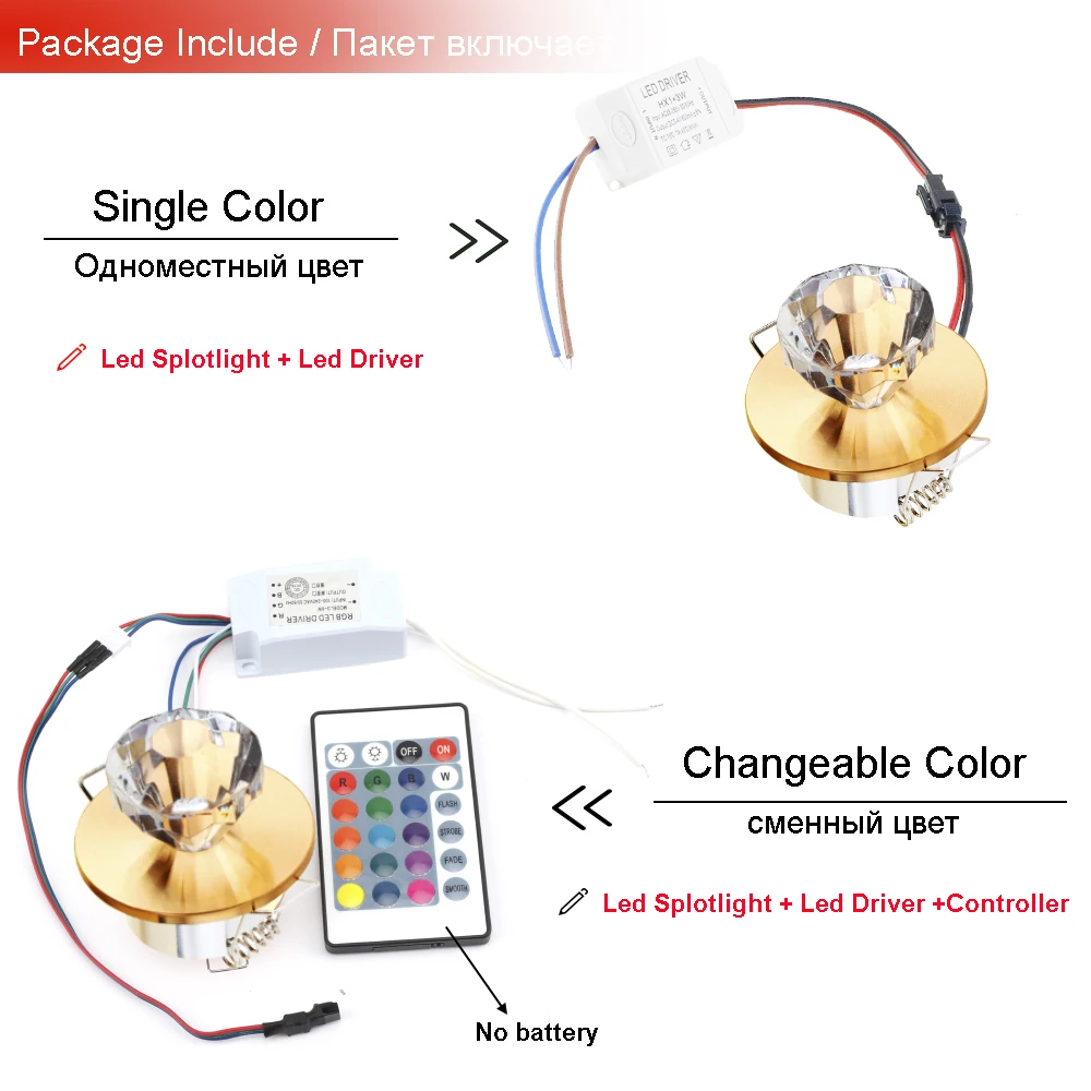 5PCS Luxurious LED Spotlight Mini Led Spot Light Cabinet Lamp Bulb 3W Diamond Ceiling Down Lighting AC85-265V Gold Aluminum JQ