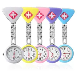 Для женщин Бабочка усмешки Кварц клип на брошь Медсестра Карманные часы на цепочке милые красочные женский часы Montre Femme Reloj