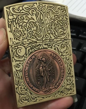 

BLQ 76*58*18mm Brass sculpture film version1: 1 Father version Copper six face Constantine lighter