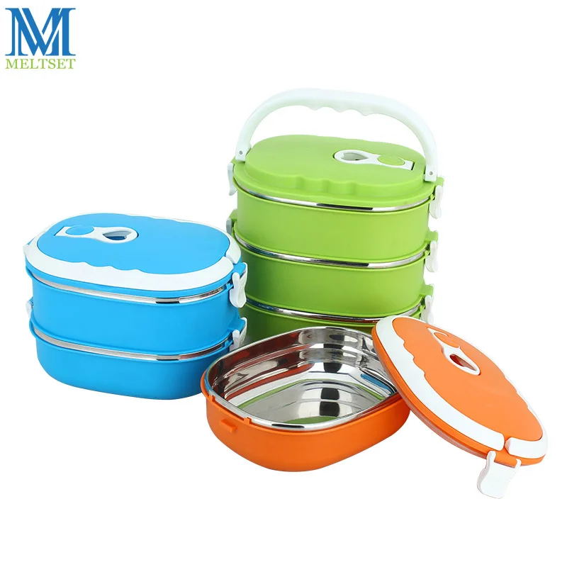

Freely Combined Stainless Steel Thermal Lunch Box Double Insulated School Bento Box Portable Food Container For Kids Picnic