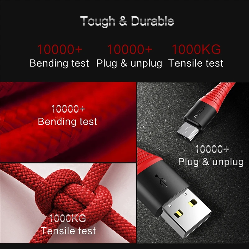 Высокопрочный Micro USB кабель для samsung Xiaomi LG быстрой зарядки и синхронизации данных
