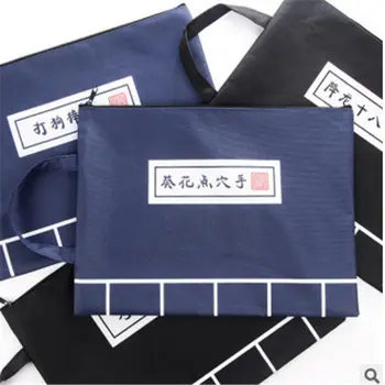 

Coloffice Canvas Chinese KongFu Secret Book Series A4 File Bag Creative Stationery Filing Product Document Bag School Supply 1PC