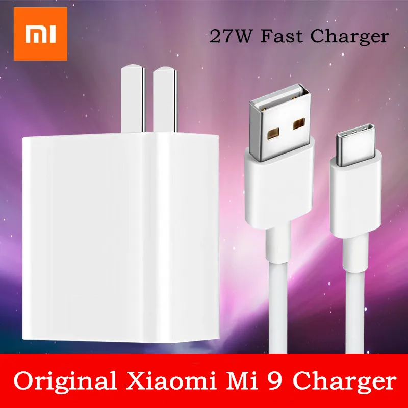 Оригинальное настенное зарядное устройство Xiaomi Mi 9 27 Вт USB адаптер Type-C кабель для 8