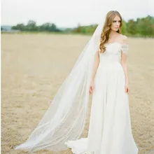 3 метра длина пола Длинная фата невесты с гребнем срезанный край свадебная фата Аксессуары для невест