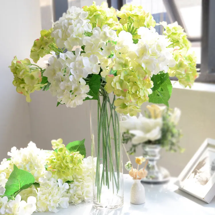 9pcs single hydrangea silk flower bunch wedding celebratin roadway